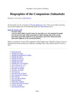 Biographies of the Companions (Sahaabah) - Mission Islam