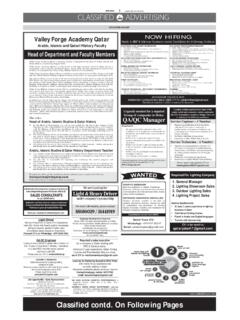 SITUATION VACANT VValley Forge Academy Qatar alley …