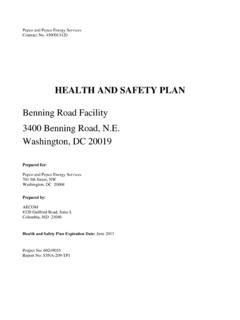 HEALTH AND SAFETY PLAN TEMPLATE - Washington, D.C.