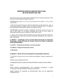 ORDEM DE SERVI&#199;O INSS/DAF/DSS N&#186; 608, DE 05 …