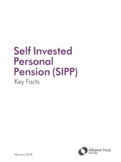 Self Invested Personal Pension (SIPP) - Alliance Trust