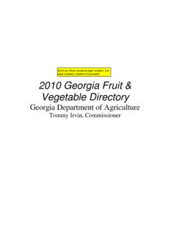 2010 Georgia Fruit &amp; Vegetable Directory