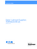 Eaton&#174; Lubricant Suppliers TCMT0020 EN-US