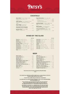 WINES BY THE GLASS - Patsy's American