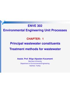 Principal wastewater constituents Treatment methods for ...