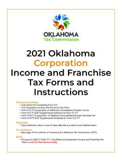 2021 Form 512 Oklahoma Corporation Income and Franchise ...