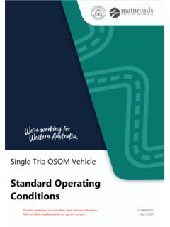 Standard Operating Conditions - mainroads.wa.gov.au