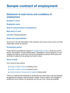 Sample contract of employment - Skills for Care