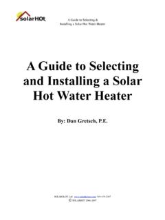 Guide to Solar Water Heating - Solar Hot Water Heater ...