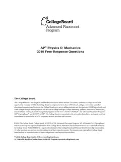 AP Physics C: Mechanics 2010 Free-Response Questions