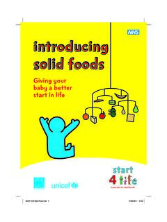 Introducing Solid Foods - GOV.UK
