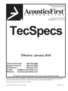 Effective: January 2018 - Acoustics First