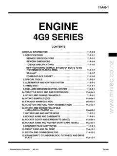 ENGINE Workshop Manual 4G9 (E-W) - MIVEC Owners Group