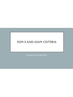 DSM-5 AND ASAM CRITERIA - ICADD