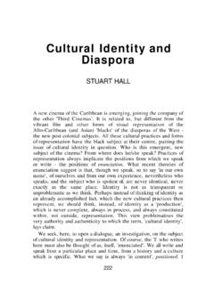 Cultural Identity and Diaspora - Warwick