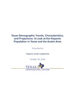 Texas Demographic Trends, Characteristics, and Projections ...