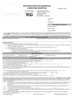 201 APPLICATION FOR RESIDENTIAL HOMESTEAD EXEMPTION - tad.org