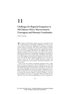 Challenges for Regional Integration in Sub-Saharan Africa ...