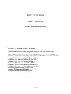 Exam P Sample Solutions - Society of Actuaries