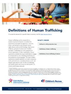 Definitions of Human Trafficking - Child Welfare