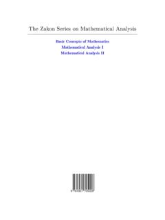 The Zakon Series on Mathematical Analysis - Trillia
