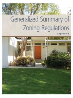 Generalized Summary of Zoning Regulations
