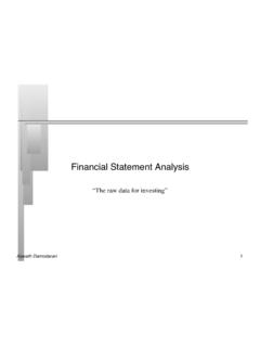 Financial Statement Analysis - New York University