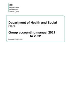 Department of Health and Social Care Group accounting ...