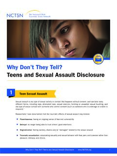 Why Don’t They Tell? Teens and Sexual Assault Disclosure