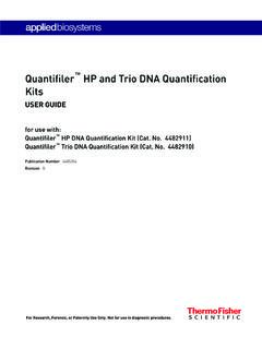Quantifiler HP and Trio DNA Quantification Kits User Guide ...