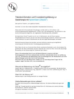 Patienteninformation und Einverst&#228;ndniserkl&#228;rung …