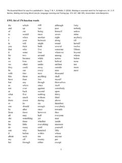 EWL list of 176 function words - Faculty of Education