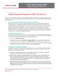 Golden Parachute Payments in M&amp;A Transactions