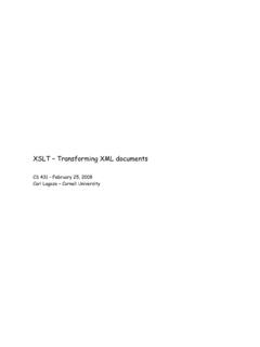 XSLT – Transforming XML documents - Cornell …