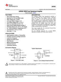 LMC662 CMOS Dual Operational Amplifier (Rev. C)