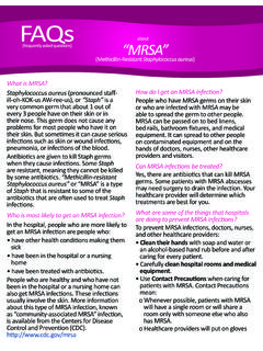 FAQ's about MRSA