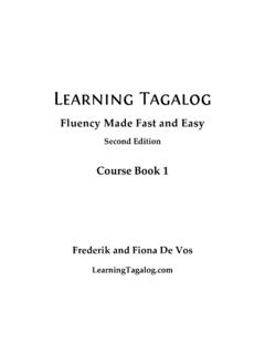 Learning Tagalog: Fluency Made Fast and Easy, Course Book 1
