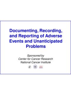 Documenting, Recording, and Reporting of Adverse Events ...