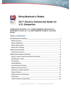 Doing Business in Russia: 2017 Country Commercial Guide ...