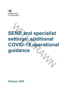 SEND and specialist settings: additional COVID-19 ...