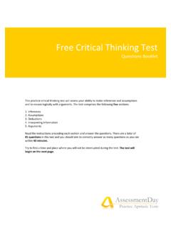 Free Critical Thinking Test - FREE Online Practice ...