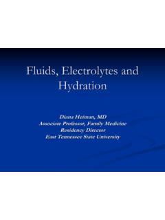 Fluids, Electrolytes and Hydration