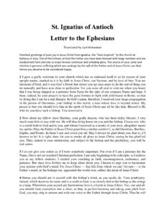 St. Ignatius of Antioch Letter to the Ephesians