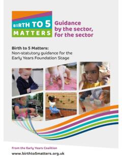 Birth to 5 Matters: Non-statutory guidance for the Early ...