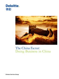 The China Factor: Doing Business in China - Deloitte US