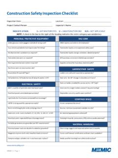 Construction Safety Inspection Checklist - MEMIC
