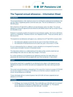 The Tapered annual allowance Information Sheet