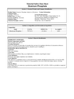 Material Safety Data Sheet Dicalcium Phosphate
