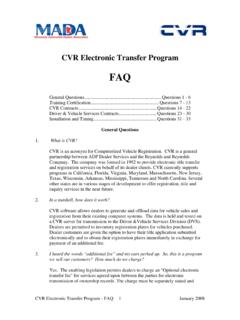 CVR Electronic Transfer Program - MADA
