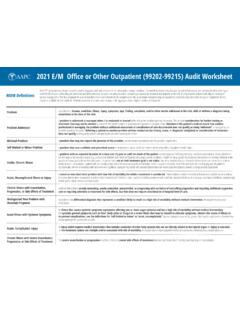 2021 E/M Oﬃce or Other Outpatient (99202-99215) Audit …